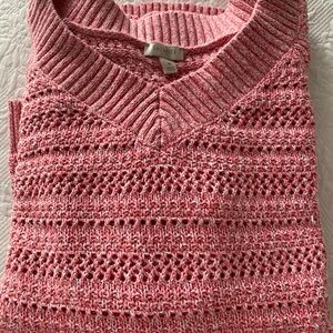 Talbots Women's V-Neck Sweater in Pink